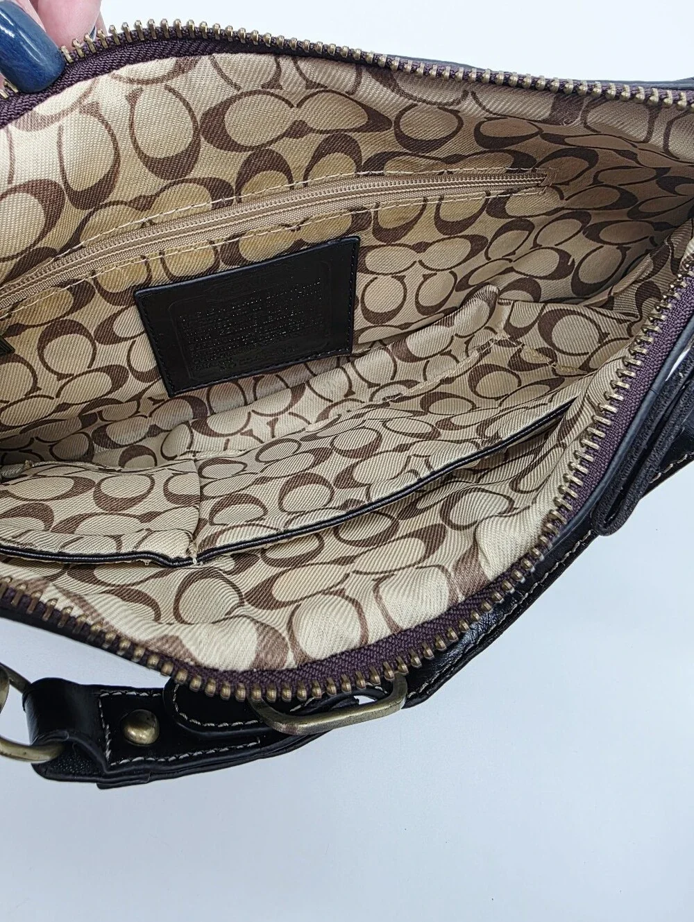 COACH Y2K Vintage Mini Small Demi Zip Top Handle Satchel Canvas RARE